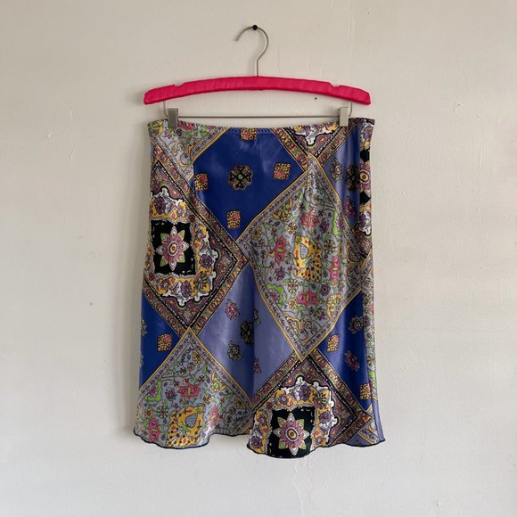 Vintage/Y2K Preppy Purple Satin Midi Skirt | Trendy Y2K Purple Midi Skirt | wome - Picture 2 of 5